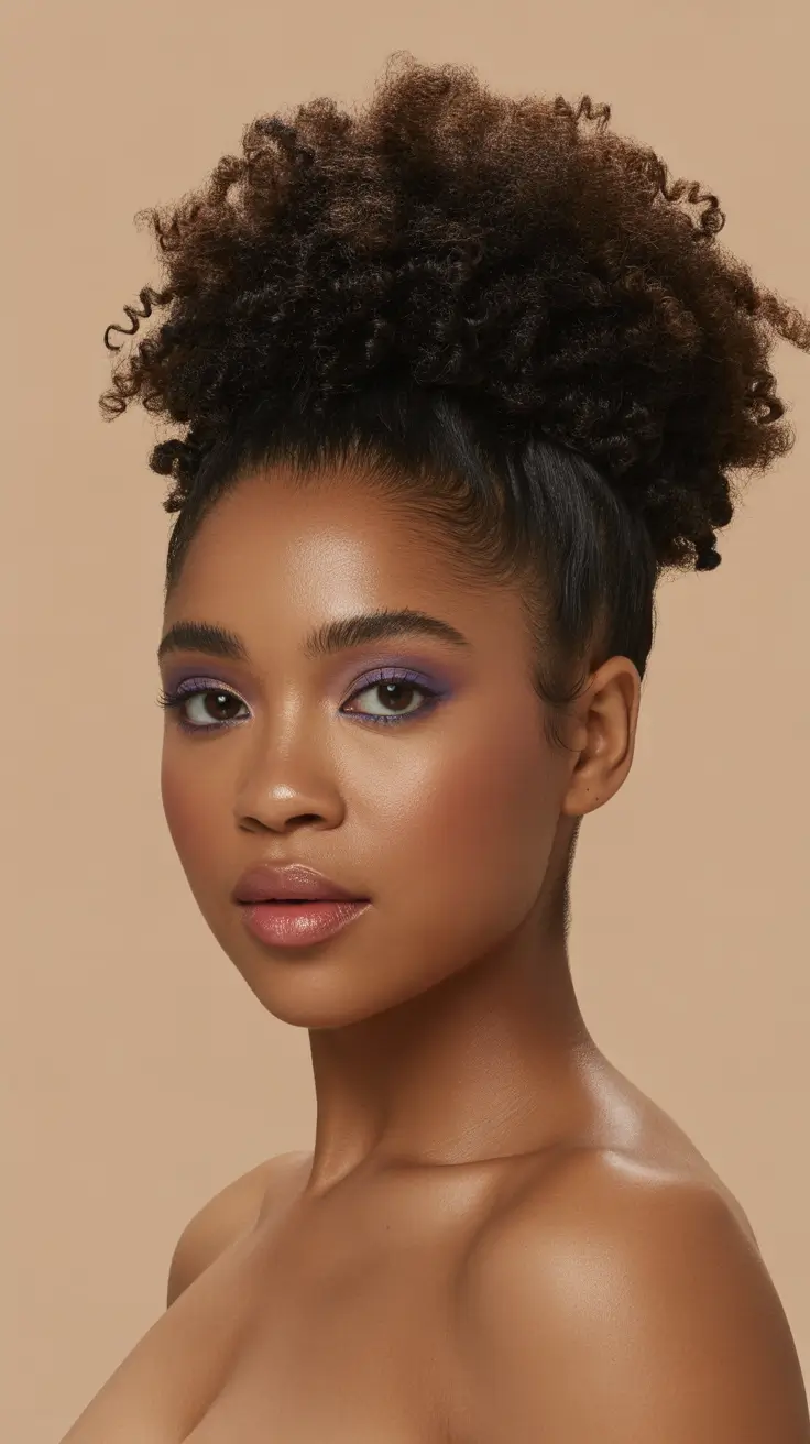 cor de cabelo primavera para pele escura 2026 Caramel Cloud High Puff