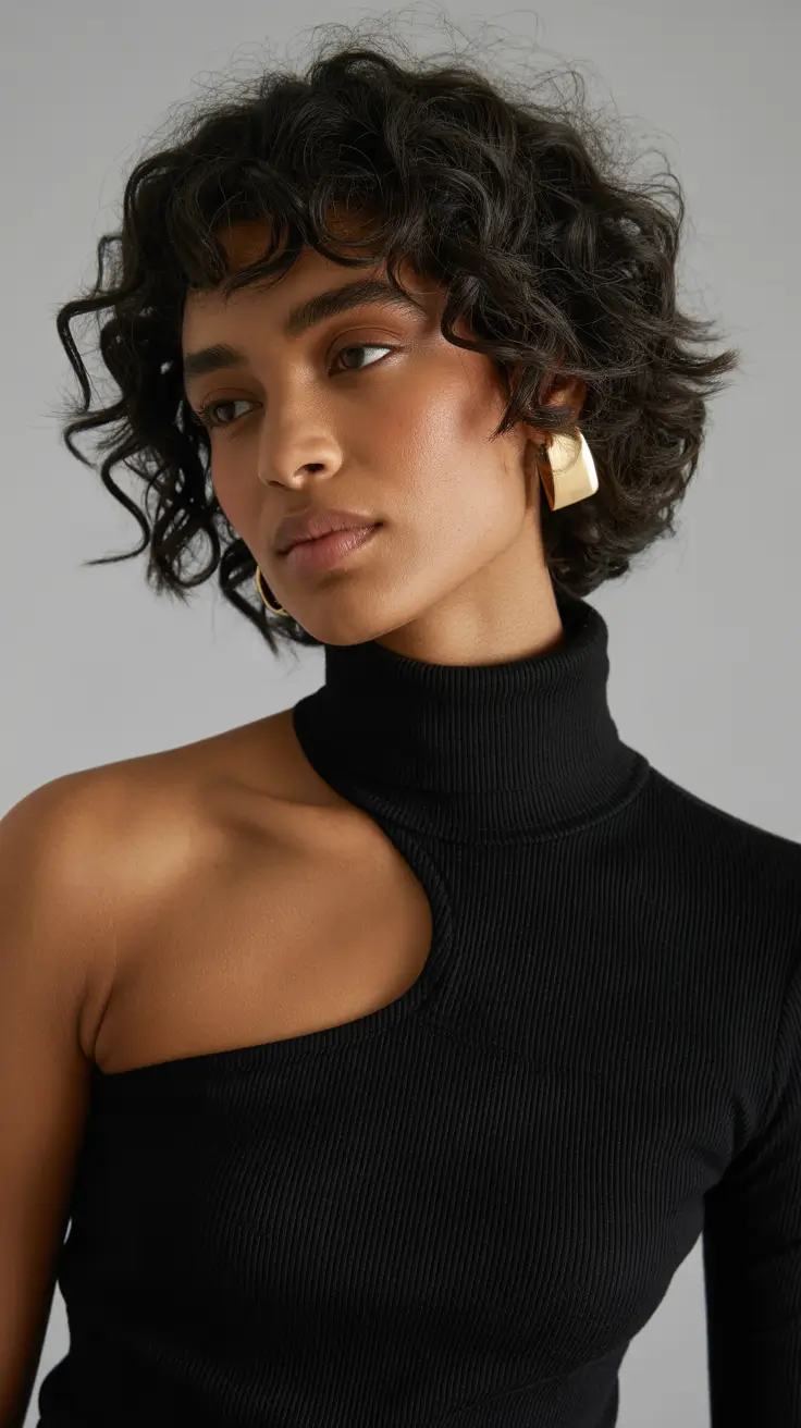 cor de cabelo primavera para pele escura 2026 Texturizado Suave-Preto Encaracolado Shag