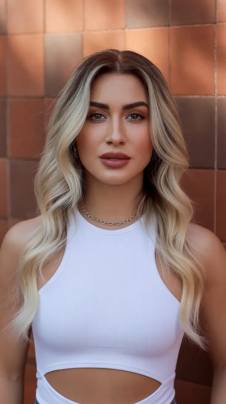 cor de cabelo ombre de primavera natural 2026 Ombre loiro brilhante com luz sutil de moldura facial