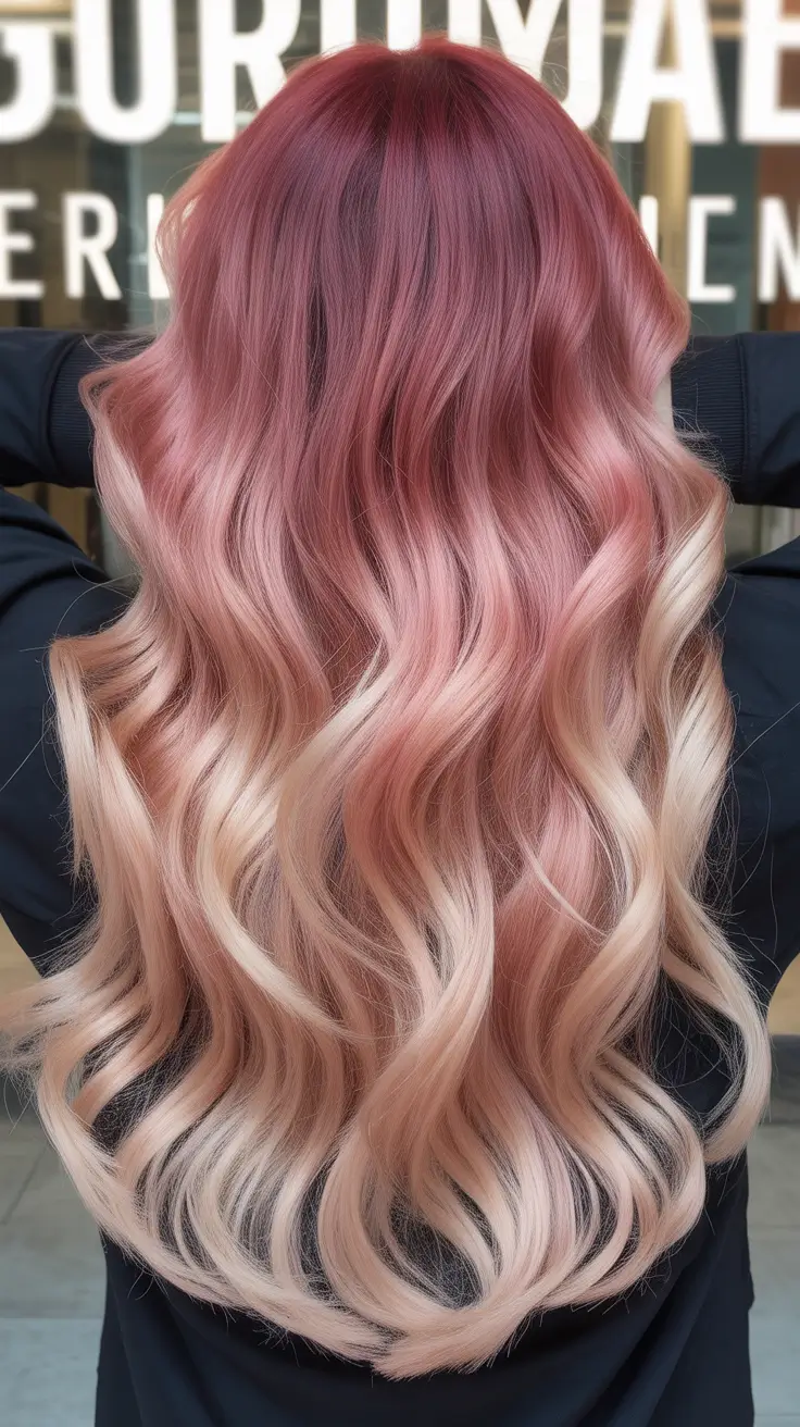 cor de cabelo ombre de primavera natural 2026 Rosy Spring Ombre com um toque moderno