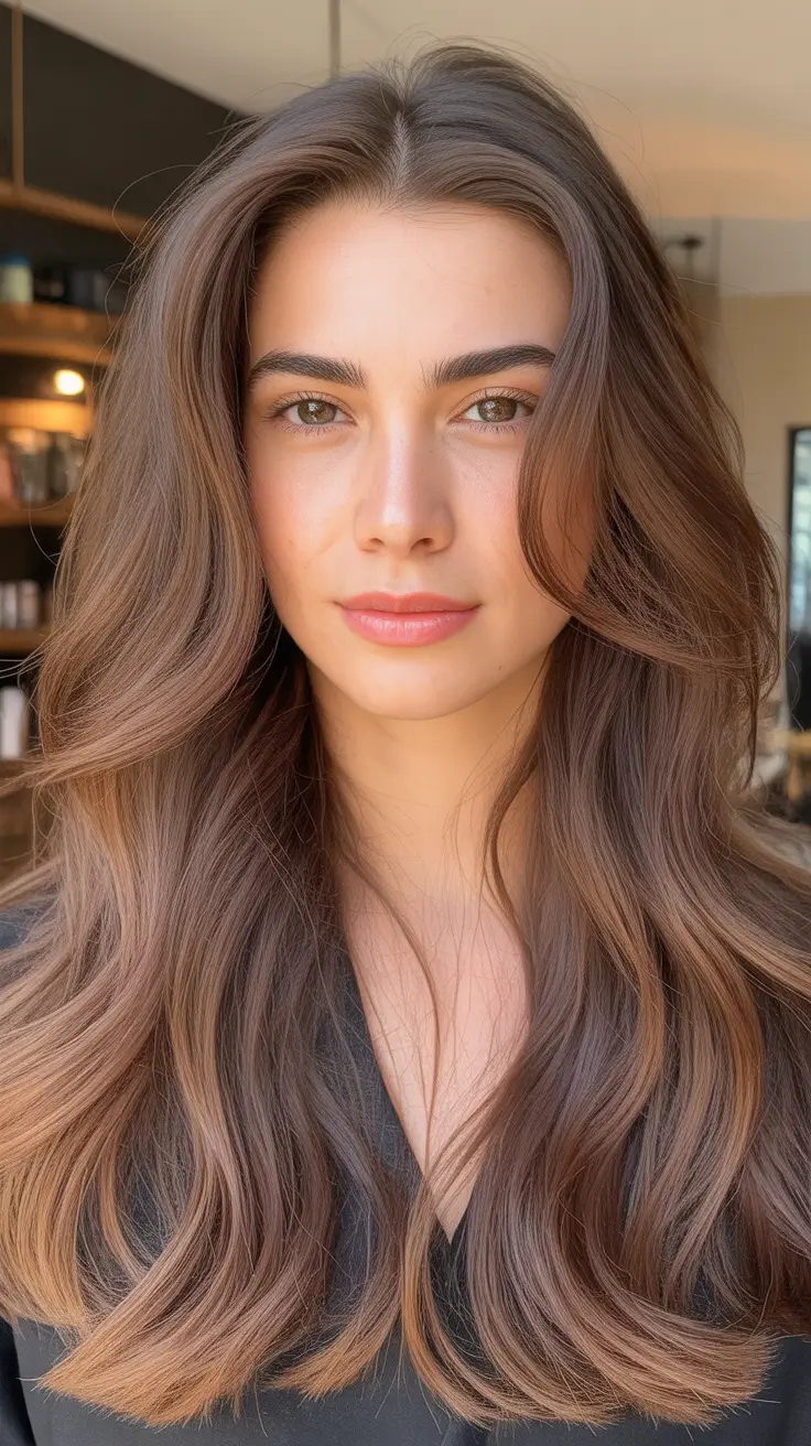 cor de cabelo castanho primavera 2026 camadas mocha macias para movimento silencioso de primavera