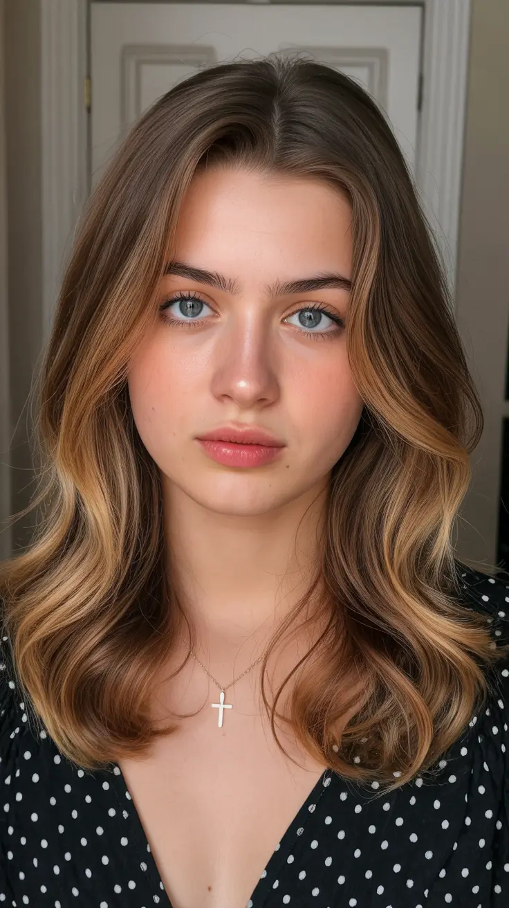 cor de cabelo castanho primavera 2026 Ondas morenas douradas para brilho fresco da primavera