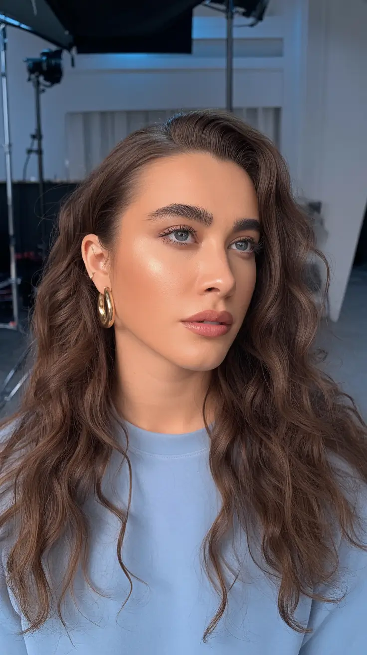 May Hair Color Ideas 2026 Ondas dimensionais castanhas com volume sem esforço