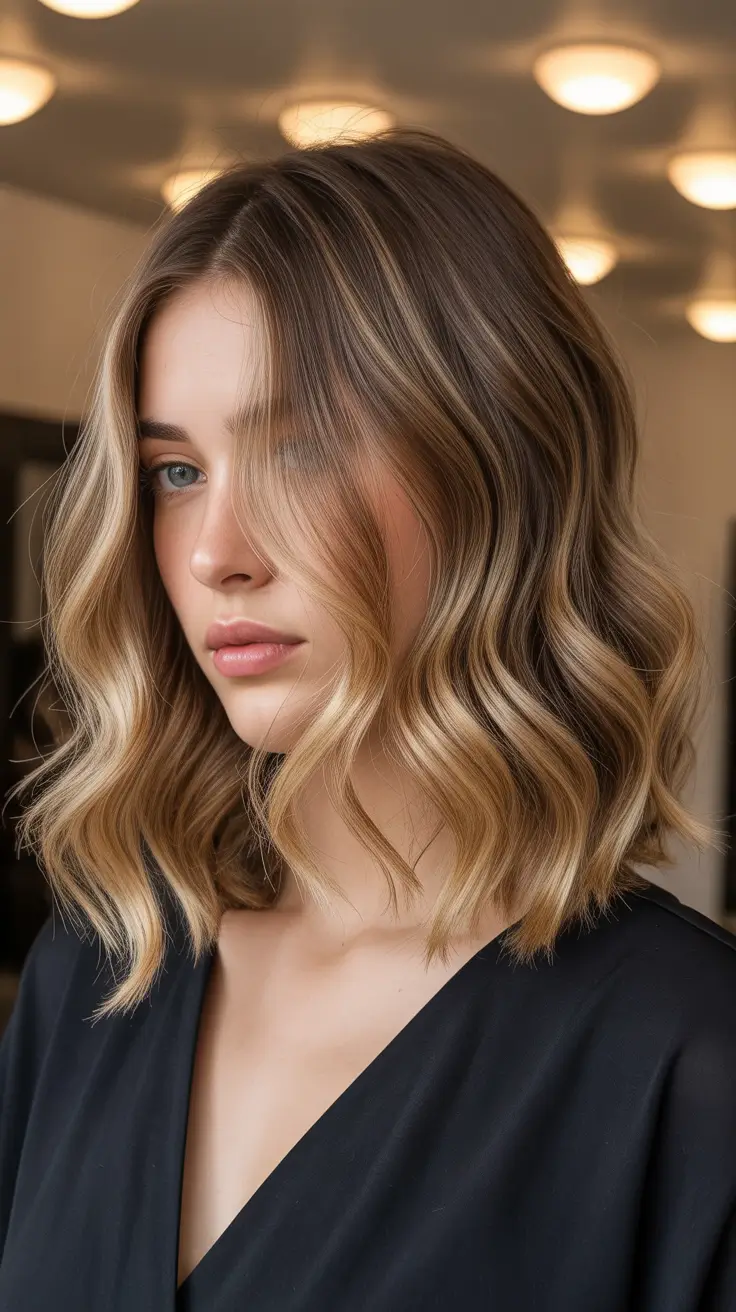Idéias para cores de cabelo de maio 2026 Loiro suave Melt Bob com textura moderna