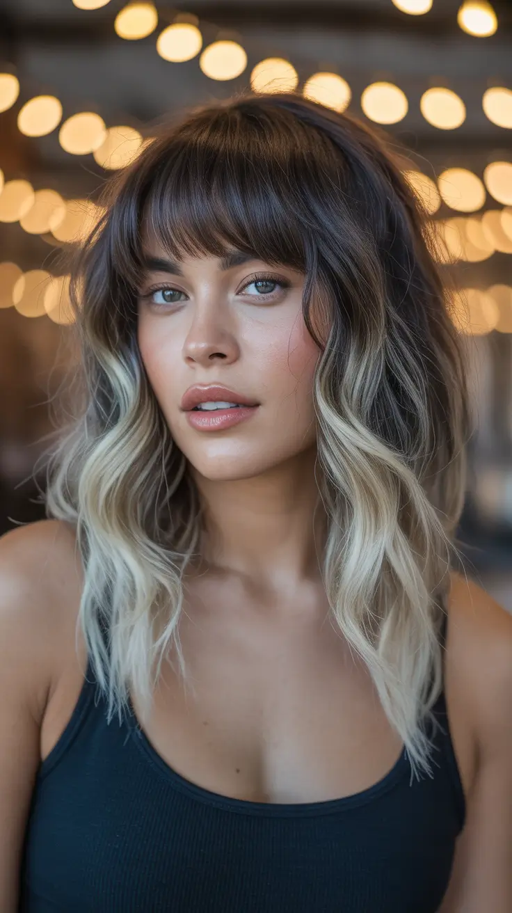 May Hair Color Ideas 2026 Bloqueio de cores de alto contraste com franjas divertidas