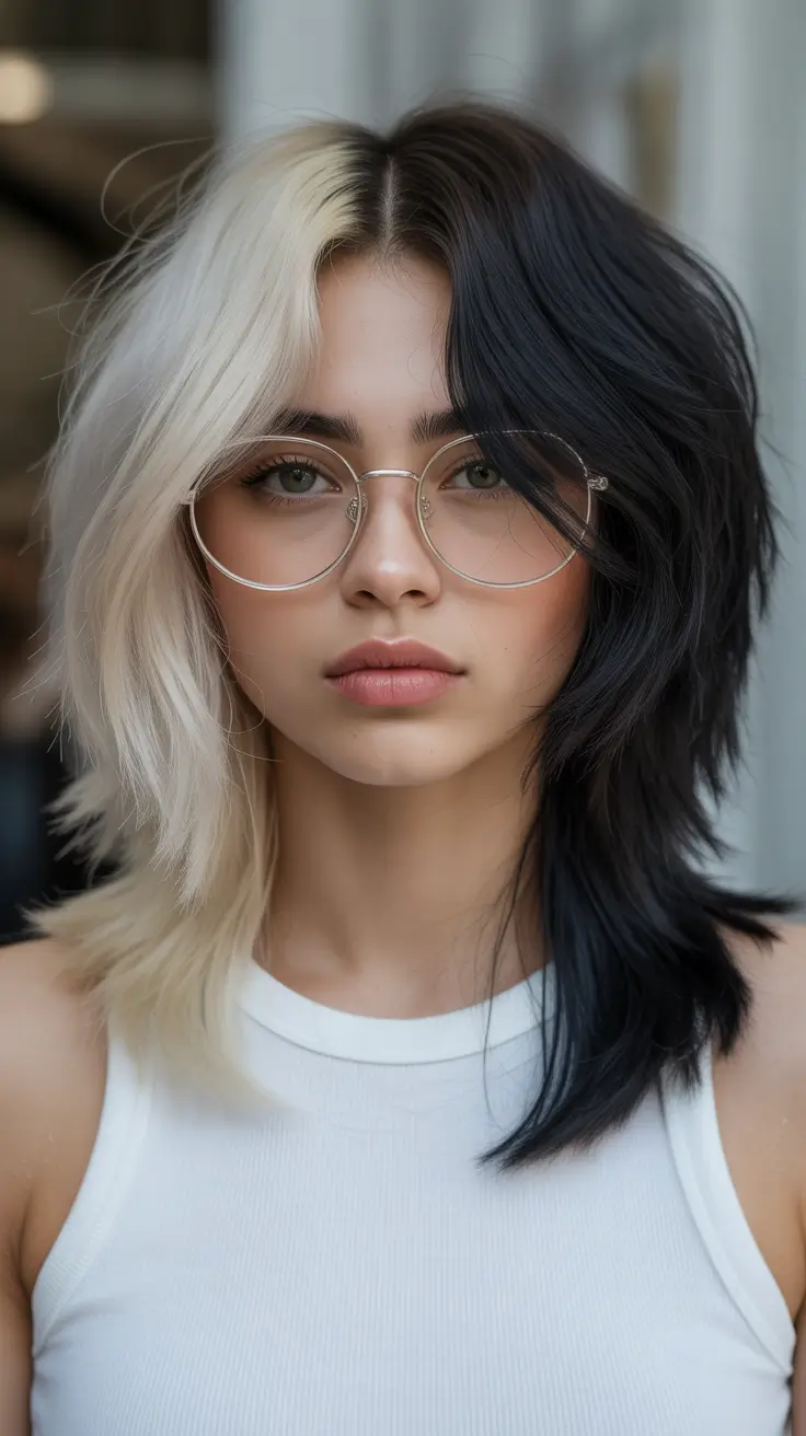 May Hair Color Ideas 2026 Bold Split Dye Contraste com borda alternativa