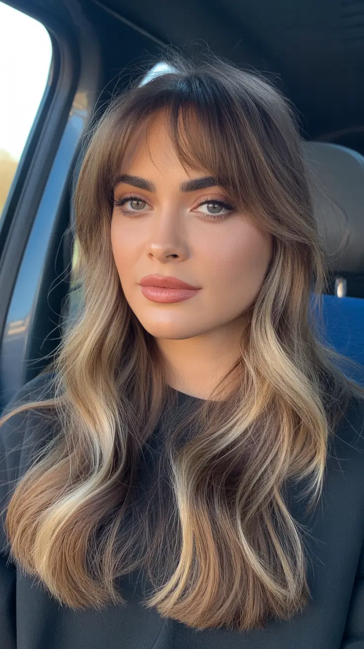 May Hair Color Ideas 2026 Camadas loiras caramelo suave com luz emoldurada no rosto