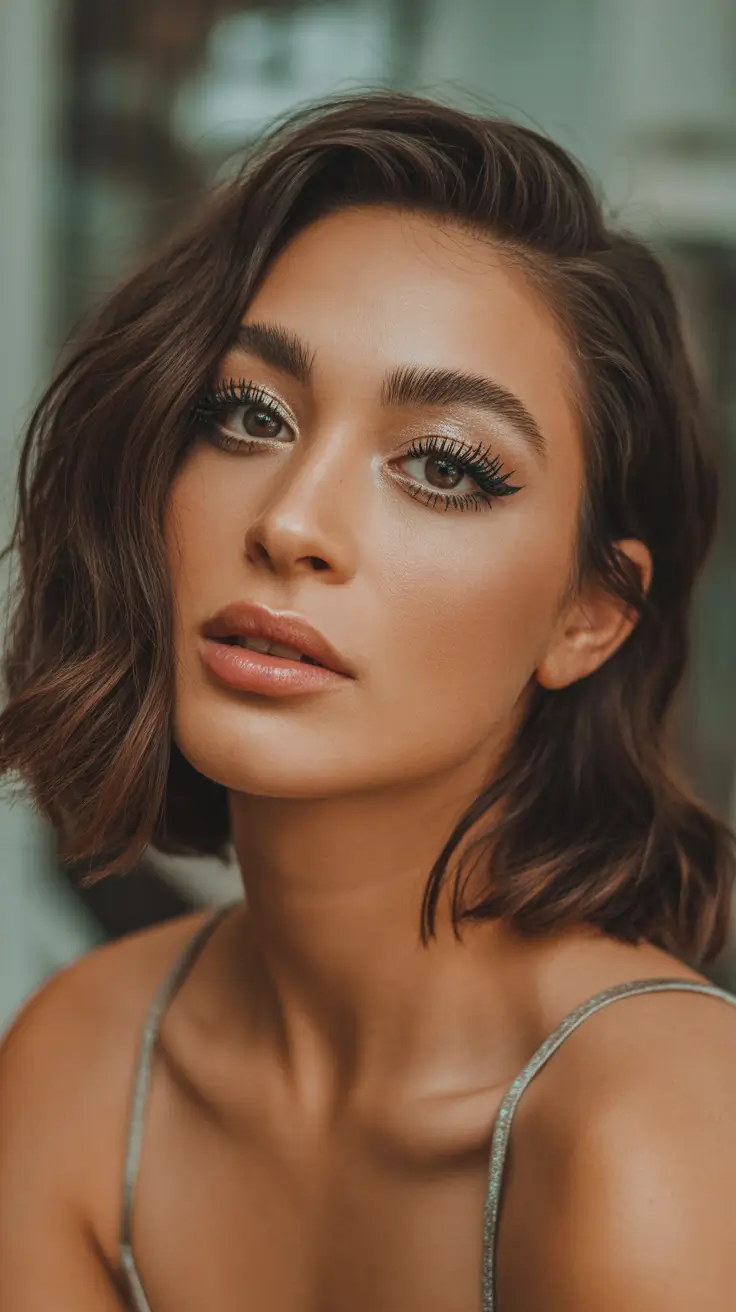 May Hair Color Ideas 2026 Soft Espresso Bob com textura romântica moderna