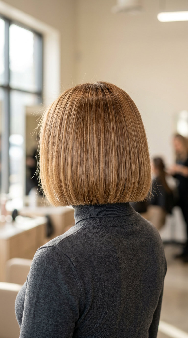 Elegante Caramelo Mel Bob 2026 bob sem corte loiro caramelo mel na altura do queixo com perímetro nítido e parte central para um visual elegante