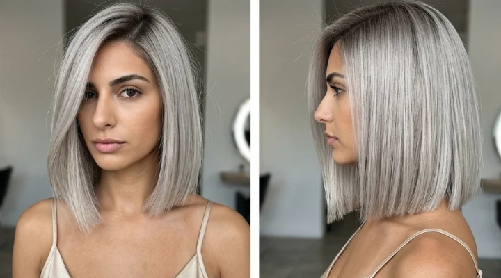 Cor de cabelo loiro cinza de verão