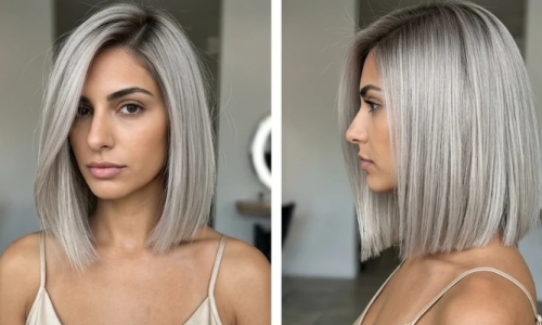 Cor de cabelo loiro cinza de verão